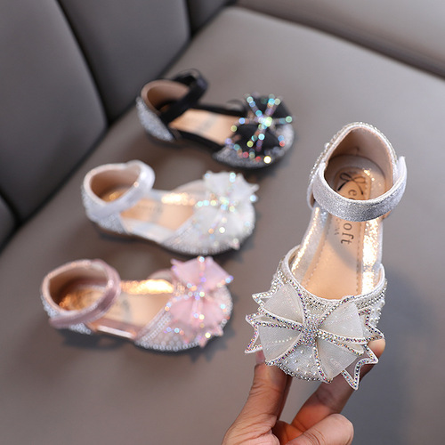2024 Spring and Autumn Girls Korean Style Dance Shoes for Primary, Middle and Older Children Single Shoes Performance Shoes Princess Leather Shoes Network