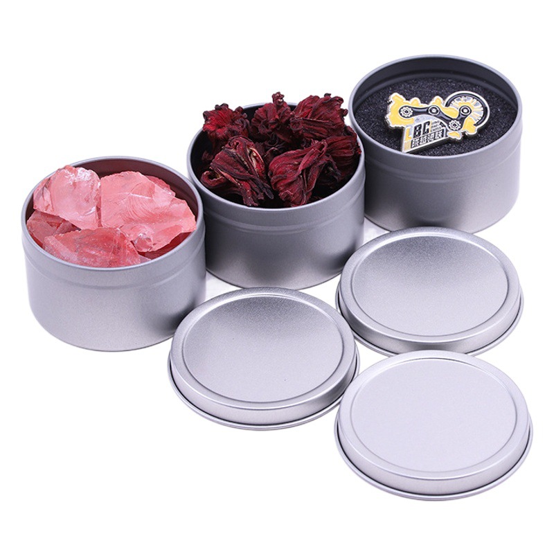 Latas de hojalata en stock, memorias USB pequeñas, insignias, aromaterapia, almacenamiento de granos de café, embalaje redondo, cajas de hojalata decorativas para souvenirs image 1