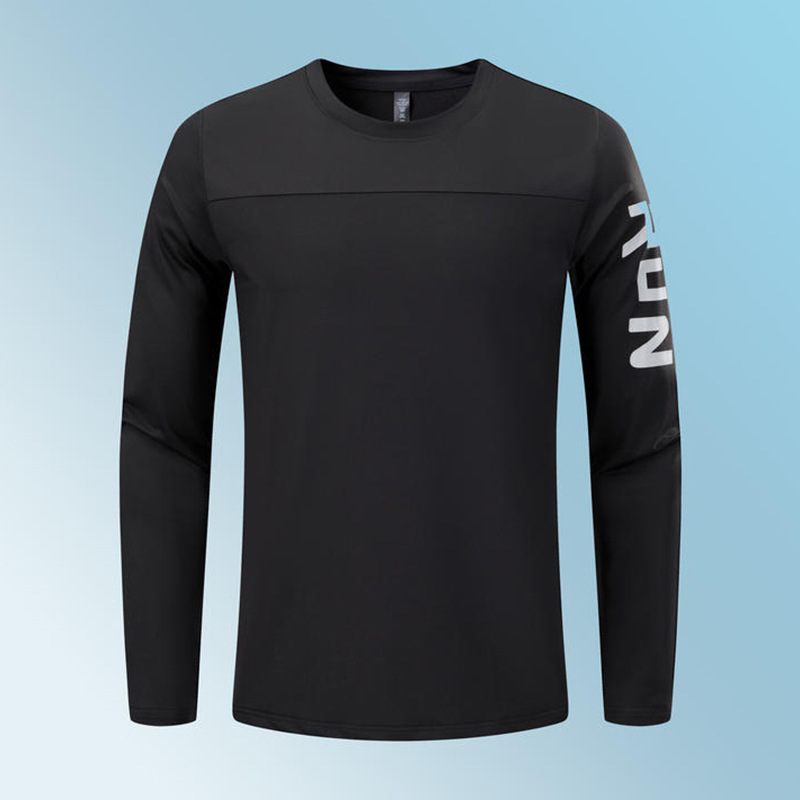 2022 otoño moda suelta deportes manga larga cuello redondo suéter hombres moda suelta casual deportes Top impreso logo image 4