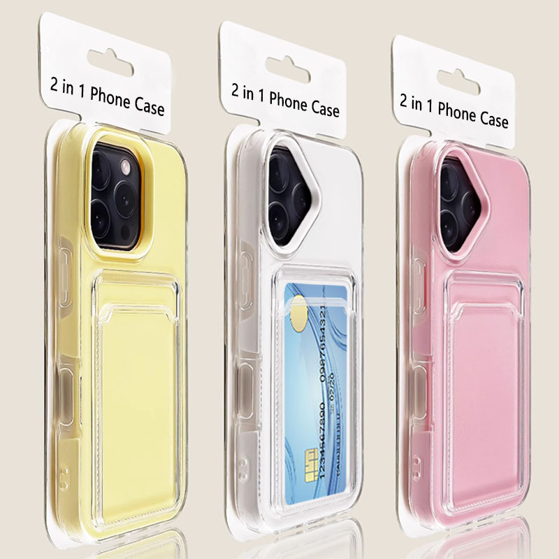 Apple 17用カード収納付き2in1スマホケース iPhone16ProMax対応 全面保護 耐衝撃 15カードホルダー付き 14ハードケース|undefined
