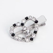 新款爱心金属发夹镶钻复古刘海夹发夹个性多颜色侧边夹发饰ins风