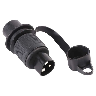 European-style car 3-hole plug 3-core socket trailer adapter truck interface RV power cord socket connector (Other Car Modifications) - plug