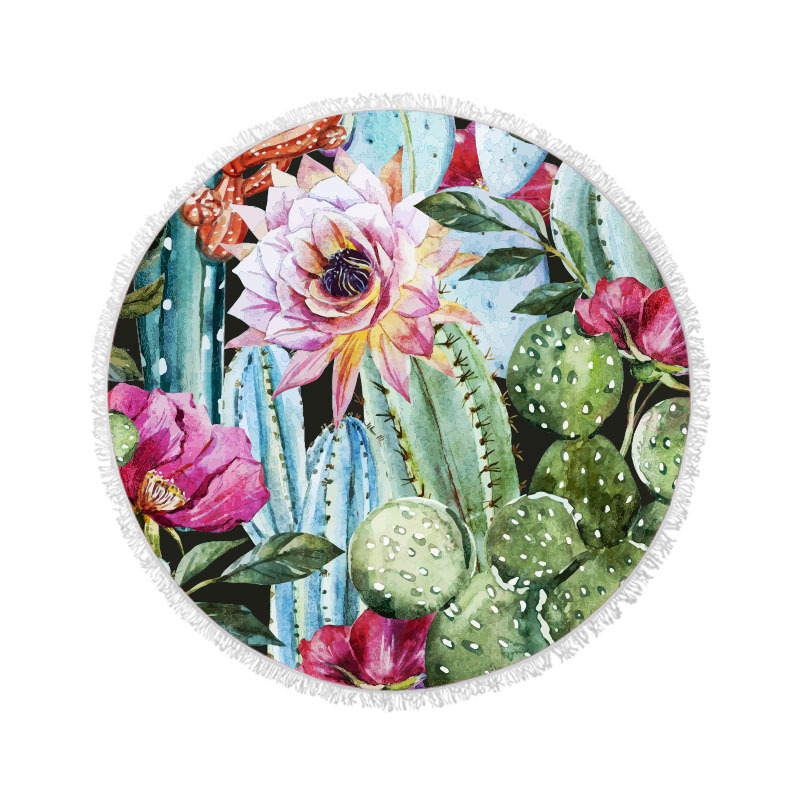 Flamingo microfibra de playa redonda Toalla de baño poliéster algodón impresión Toalla de playa absorbente Toalla de baño lote