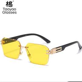 2025新款切边欧美风高级感金属太阳镜跨境厂家直销UV400防紫外线