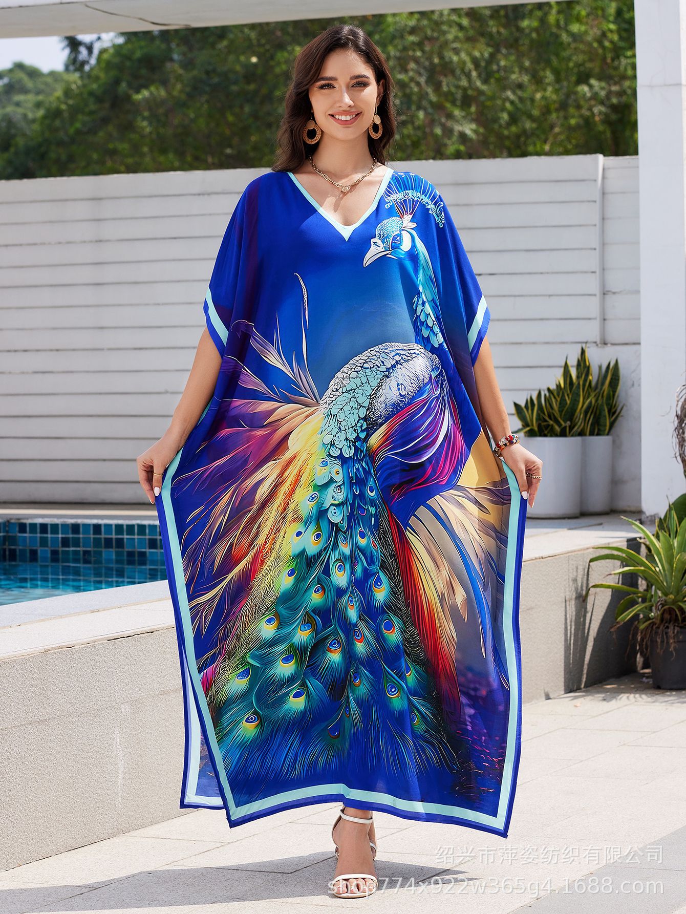 2025 nuevo algodón impresa camisa de playa vestido de vacaciones suelto bikini camisa trajes de baño mujeres AT612