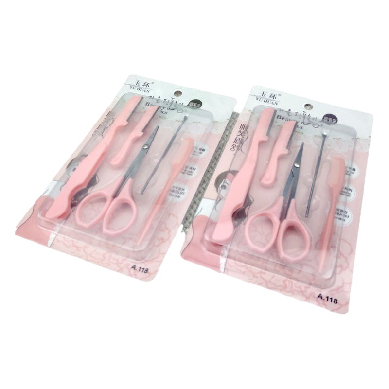 H1 425 118 cinco piezas conjunto de herramientas de belleza ceja trimmer ceja tijeras herramientas de belleza traje Yiwu 2 yuanes tienda