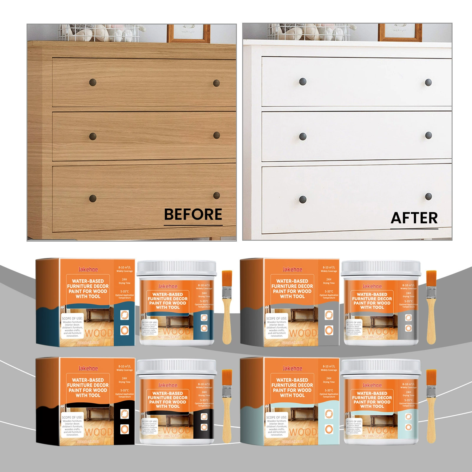 JAKEHOE деревянная мебель на водной основе декоративная краска деревянная дверь мебель двери и окна реконструированный цвет цветная древесная краска на водной основе
