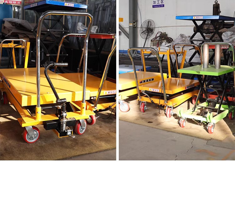 Manual hydraulic lift platform cart, small lift flatbed cart, electric loading and unloading cart, mobile scissor-type platform