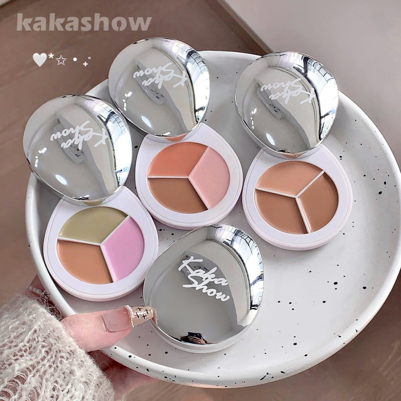 Консилер для лица, тональный крем для скульптурирования лица, три цвета, против темных кругов под глазами, скрывает прыщи