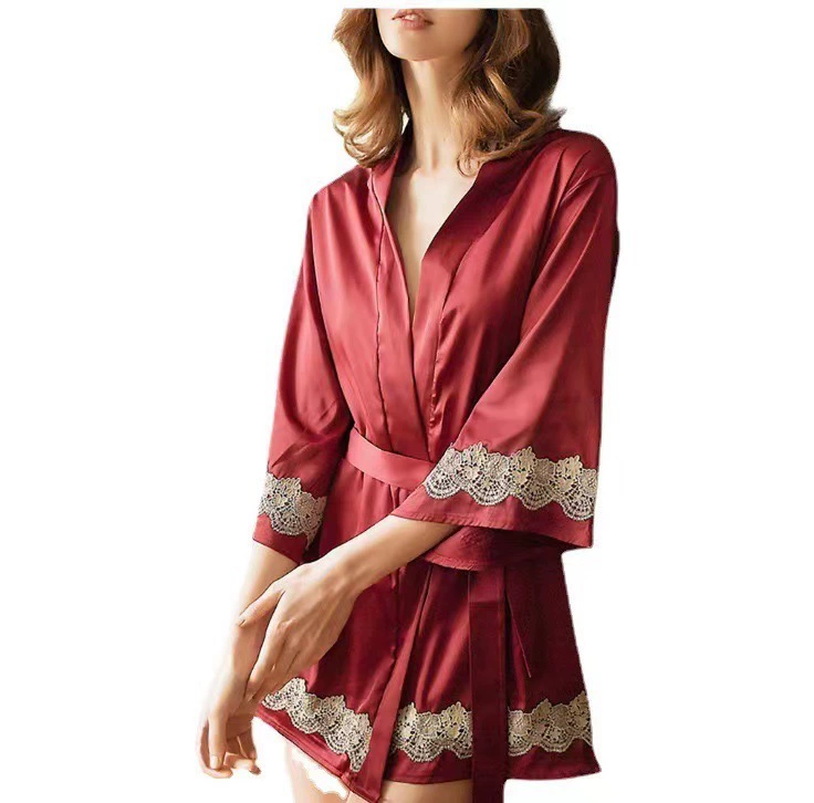 (Cross-border trading), silk bathrobe, European style