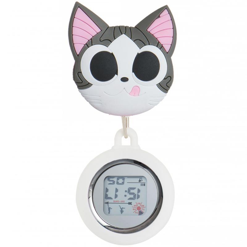 Reloj de enfermera de estiramiento multifuncional luminoso fuerte reloj colgante reloj electrónico digital retráctil de dibujos animados lindo clip cronómetro reloj de bolsillo