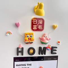 Cute SpongeBob SquarePants Patrick Star 3D Refrigerator Magnet Cartoon Magnetic Decoration Magnetic Sticker Entry Door Decoration