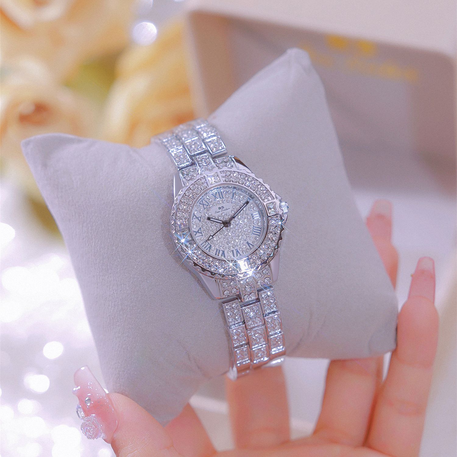 BS nueva Corea del Sur reloj de la venta caliente de la fábrica directa reloj de comercio exterior completo diamante marca reloj de mujer FA08040