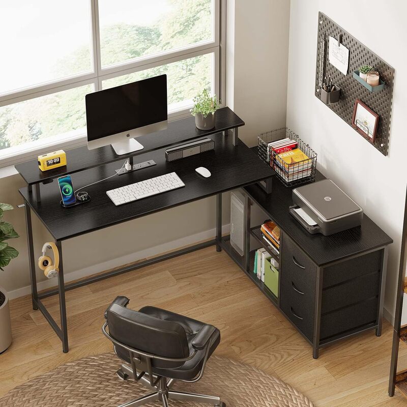 Multifunctional Computer Desk Game Table E-sports Table with Drawer L-shaped E-sports Table Home Office Multi-purpose Free Group