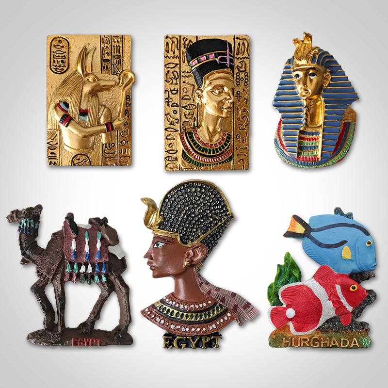 Egyptian Cultural and Creative Resin Refrigerator Magnets, Tourist Souvenirs, Home Decorations, Factory Direct Sales, Cross-Border Wholesale