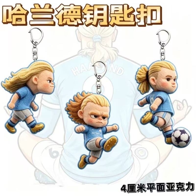 New Haaland World Cup Football Star Acrylic Cartoon Keychain Creative Transparent Backpack Pendant New Haaland World Cup Football Star Acrylic Cartoon Keychain Creative Transparent Backpack Pendant