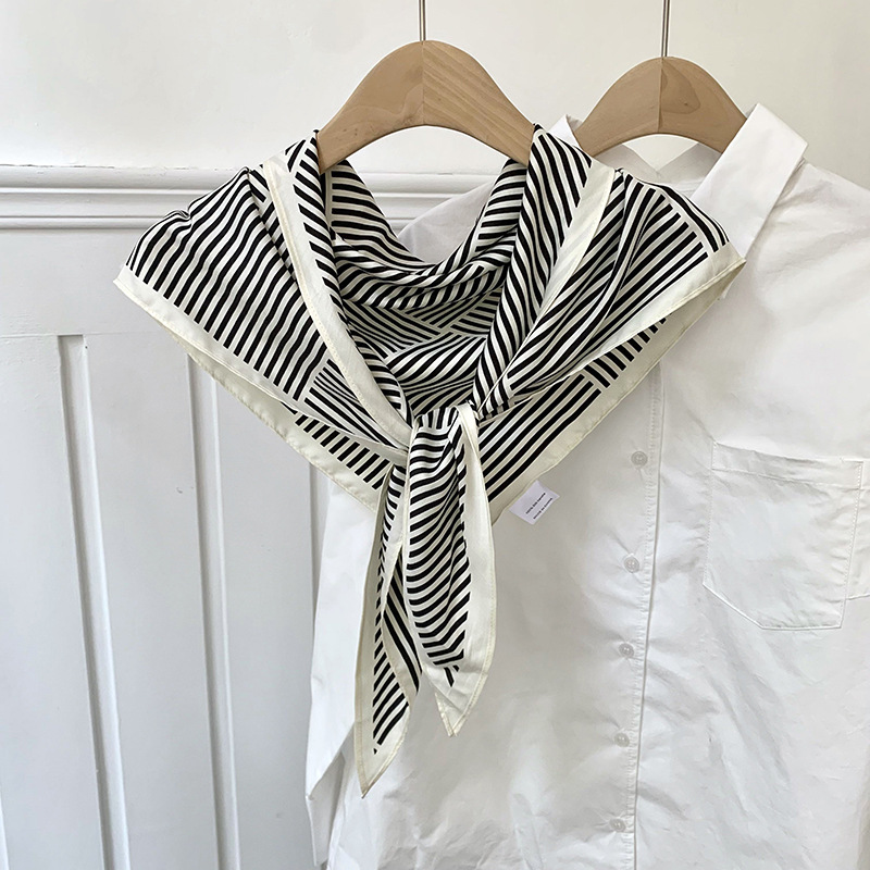 Bufanda triangular, babero, estilo fino de moda para mujer, cintura multifuncional, bufanda de seda decorativa, bufanda de línea de moda de alta gama, chal