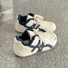 加绒德训鞋子女2025新款冬季二棉鞋圆头复古休闲百搭运动保暖板鞋