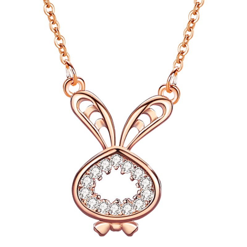 Original de plata esterlina S925 collar de moda nacional estilo chino nuevo collar de conejo del zodiaco chino diseño de la joyería de la vendimia de las mujeres