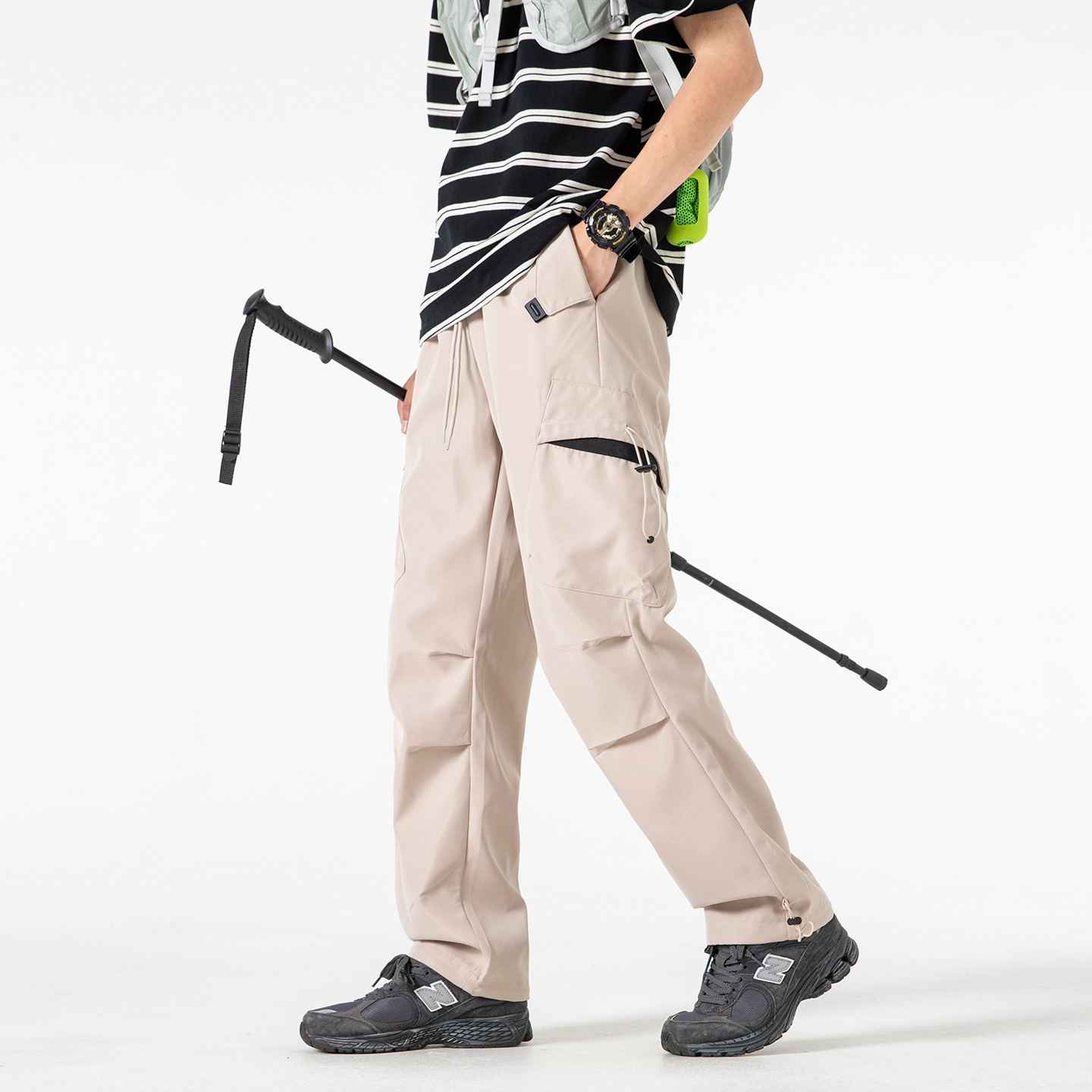 Men's Trendy Cargo Pants Multi-Pocket Quick-Dry Straight-Leg Casual Pants Loose Hiking Mountaineering Sports Daily Commute Pants