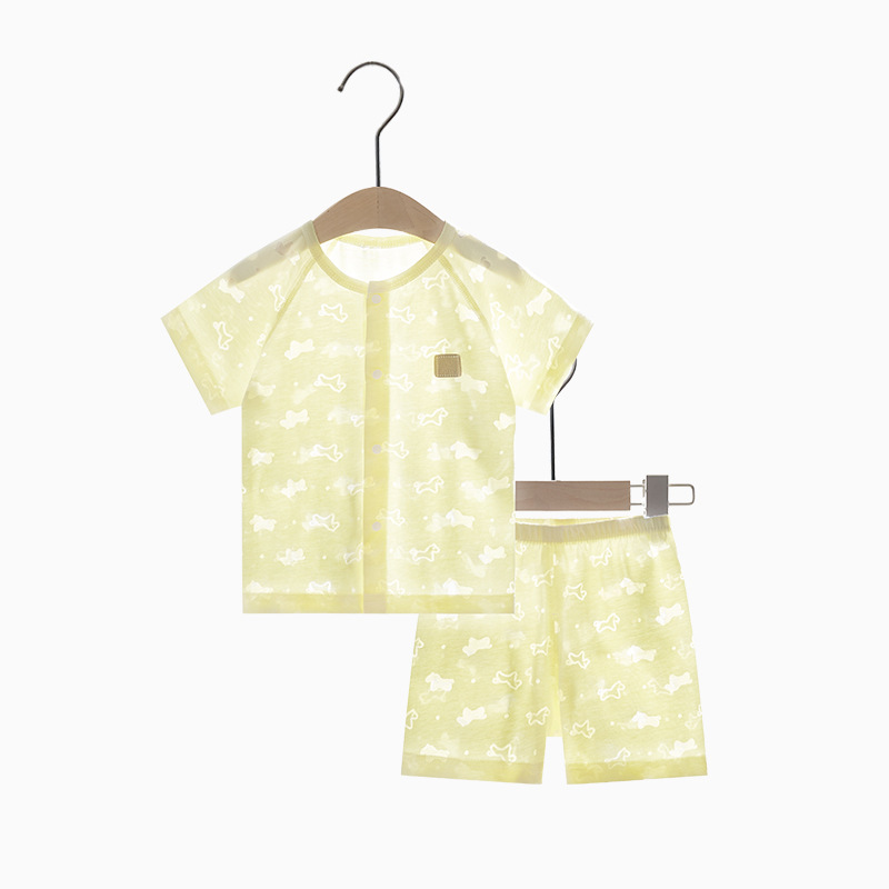 Bebé de manga corta traje de verano niño niña niño ropa delgada niños cardigan split dos piezas conjunto Bebé Ropa de verano