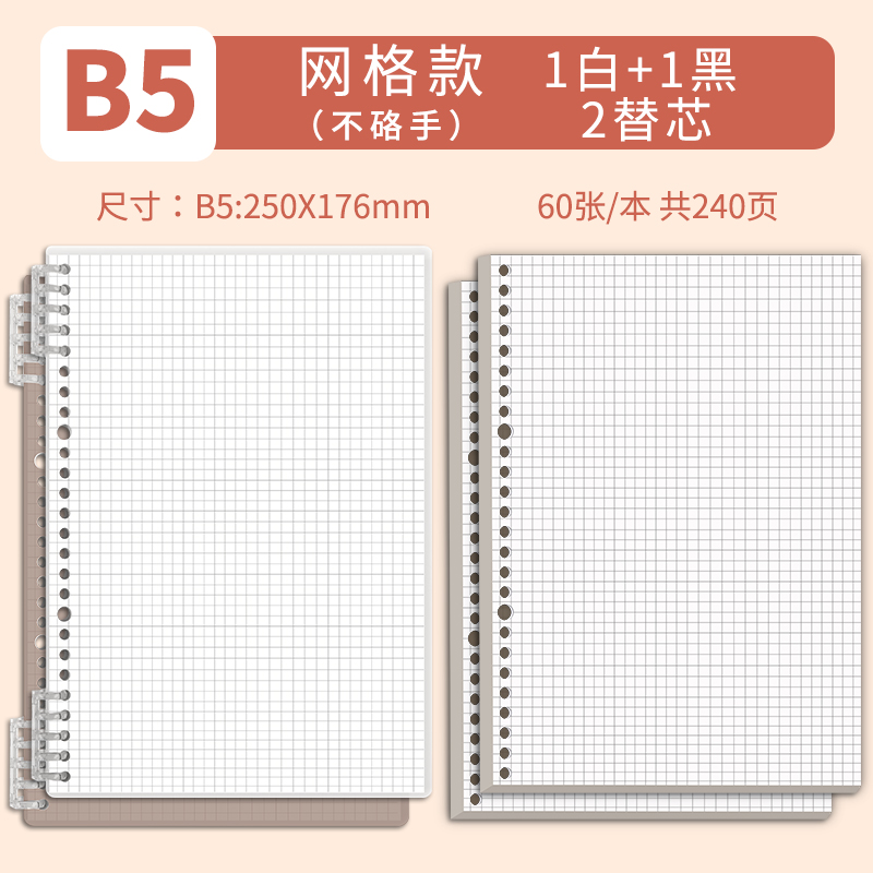 B5•Black&White•Grid•2 copies_2 replacement cores (grid)