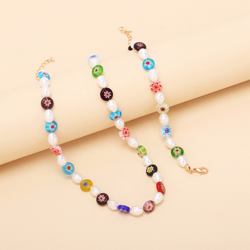 Cross-border New Accessories Choker Pearl Necklace Bracelet Combination Set Ins Internet Celebrity Ethnic Style Jewelry display picture 5
