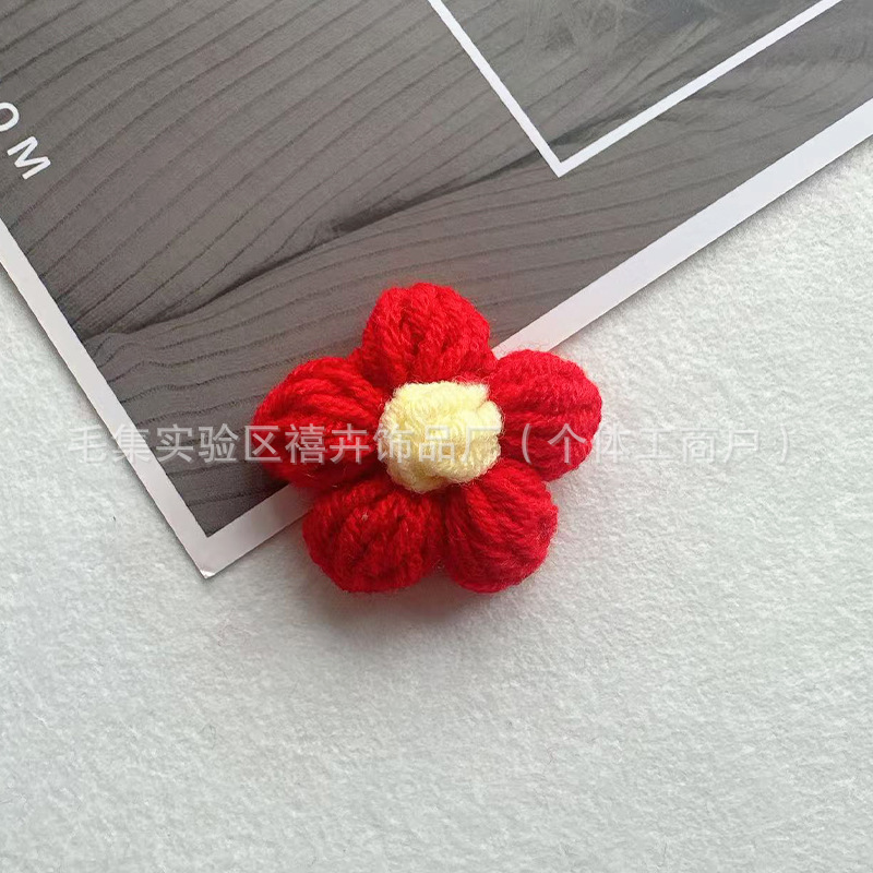送料無料手作りかぎ針編みパフフラワーウールの花 DIY ヘアピンジュエリーアクセサリーコサージュバッグ衣類アクセサリーフラワー|undefined