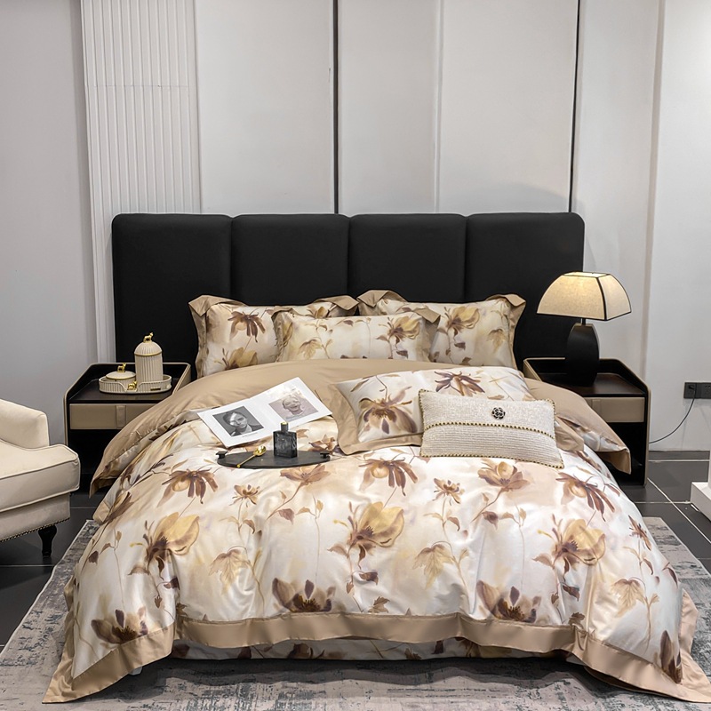 100 xinjiang algodón de lana larga impresión digital de cuatro piezas de sábanas de cama de algodón tipo a cuatro piezas de sábanas