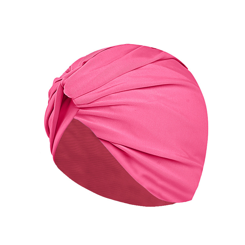 Gorro de baño protección para los oídos de moda para mujer, aumento de la cabeza, cabello largo, circunferencia de la cabeza grande para adultos, gorro plisado de flores retorcidas multicolor al por mayor