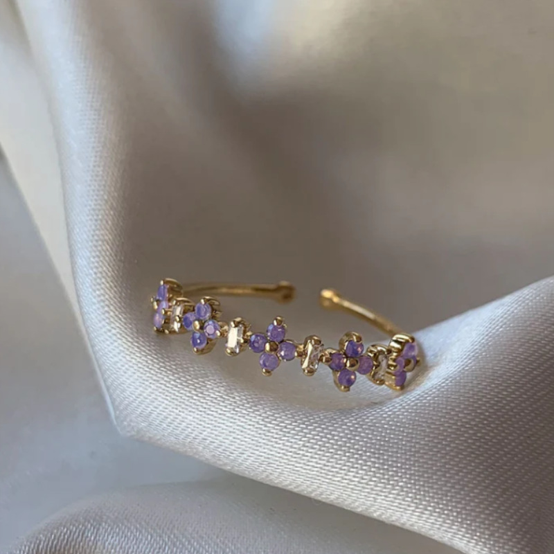 Heart Shape, Flower, Butterfly Pattern All Seasons Season Wholesale Jewelry Elegant Classic Style Heart Shape Flower Butterfly Copper Zircon Plating Open Rings