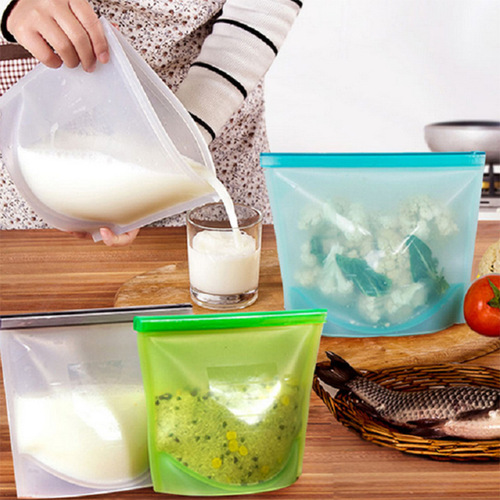 Food silicone fresh-keeping bag Vegetable and fruit refrigerated ziplock bag Food frozen fresh-keeping storage bag