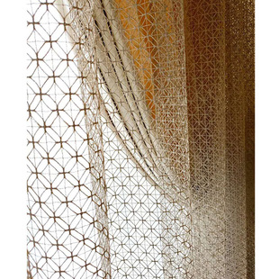 Golden Window Screen Living Room Accessible Luxury Classy French Imported House Curtains Bedroom Balcony Chinese Cut Out Gauze Curtain