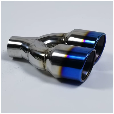 Blue-Plated Modified Car Tailpipe — Exhaust pipe