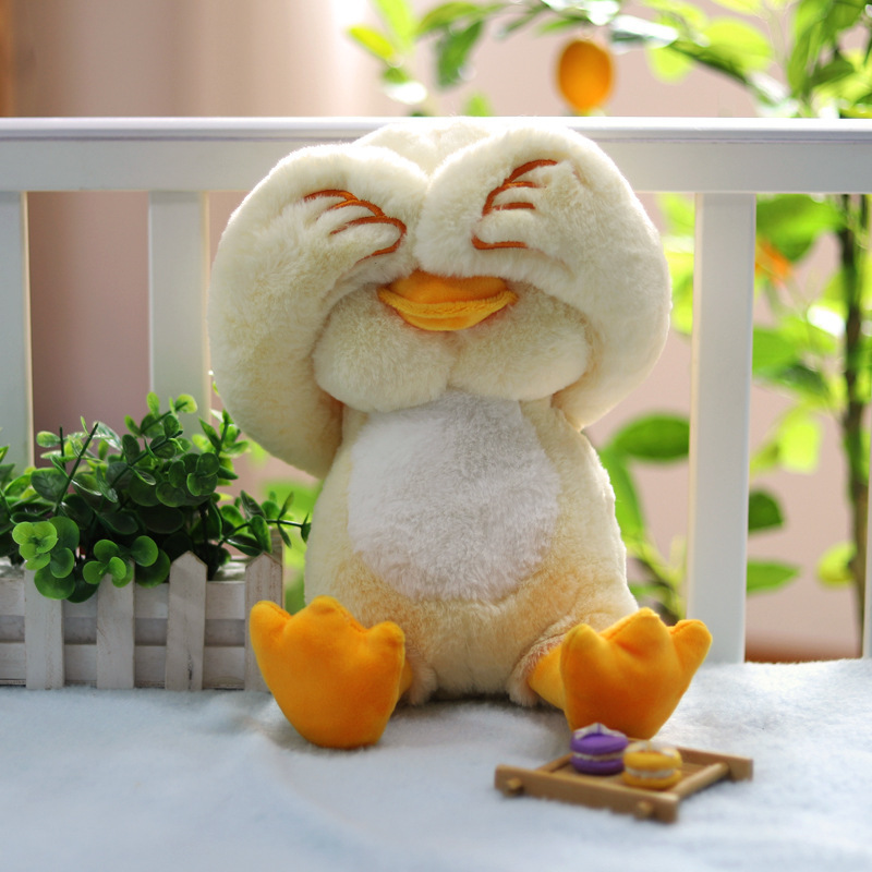 Transfronterizos extraños bosque gatos tímidos cubrir la cara animales juguetes de peluche muñeca denim muñeca rana muñeca regalo