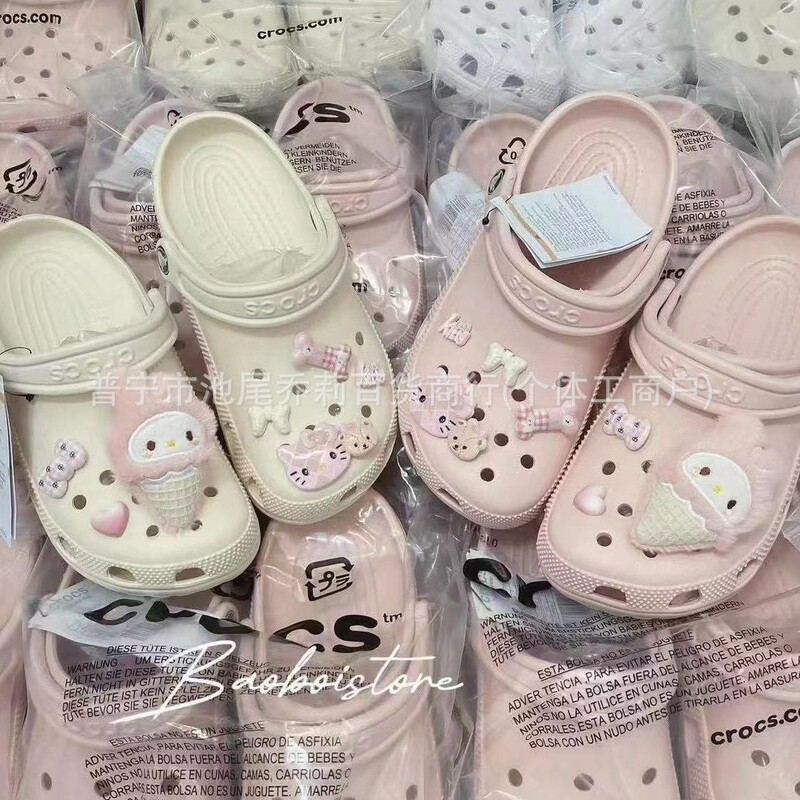 Kt Plush Cat Super Cute 3D Clog Shoe Charms Japanese Style Shoe Decorations Cute Cartoon 3D Shoes
