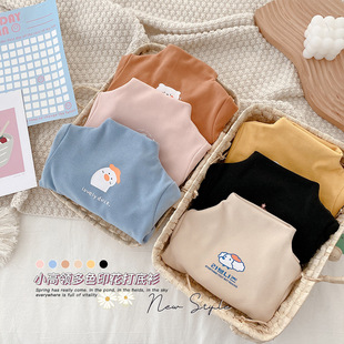 [No Return, No Exchange] Children's Cartoon Bottoming Shirt 0-6 Years Old Autumn and Winter Clothing for Boys and Girls Pure Color Bottoming Shirt Cy317