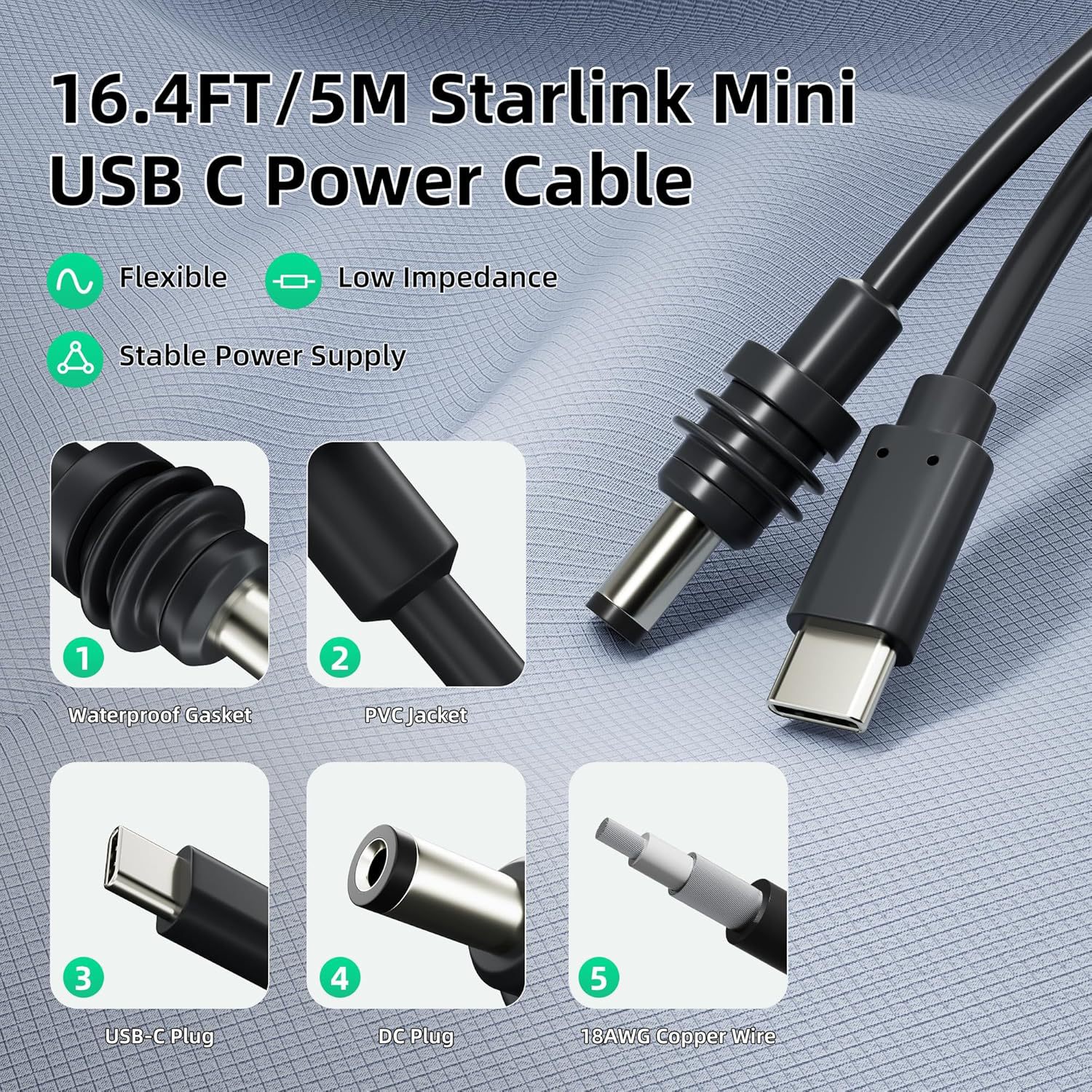 Amazon's Popular Fourth-Generation Mini Digital Display Car Charger, Waterproof Three-In-One Power Cord, Multi-Functional Car Charger
