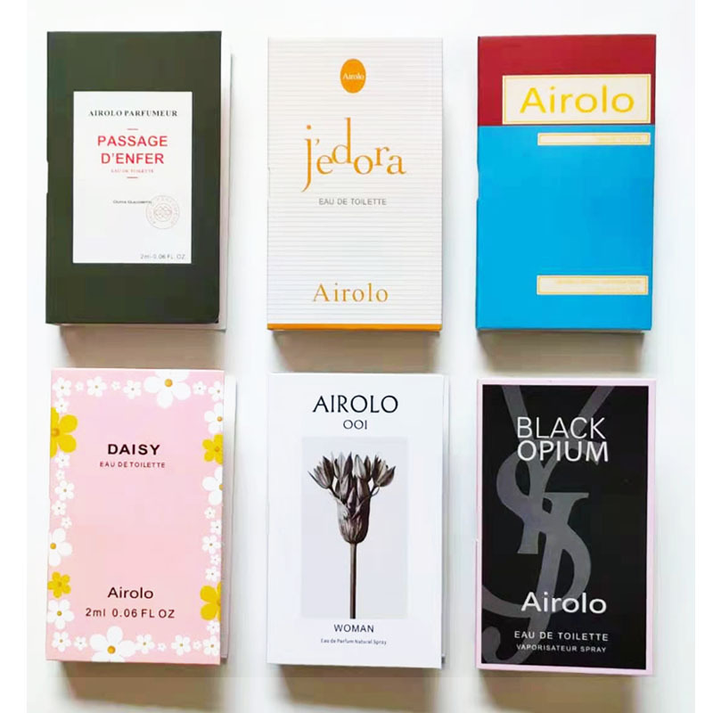 Cross-border 2ML perfume sample English card perfume men's and women's lasting light fragrance portable night market manufacturers wholesale