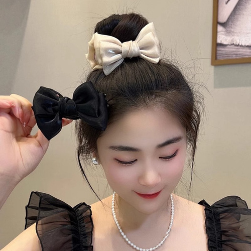 Women's new high ponytail bow hair clip head clip headgear headgear high-quality hair card