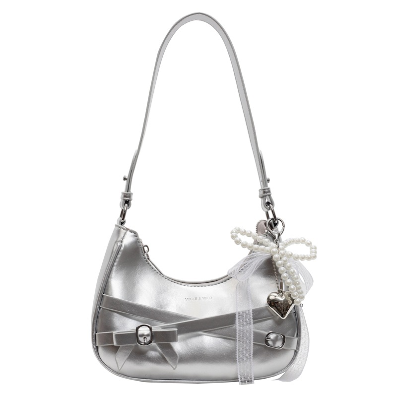 Nicho de cera de aceite bolso de piel mujer 2025 nuevo estilo de verano de moda de encaje arco brazalete textural mochila