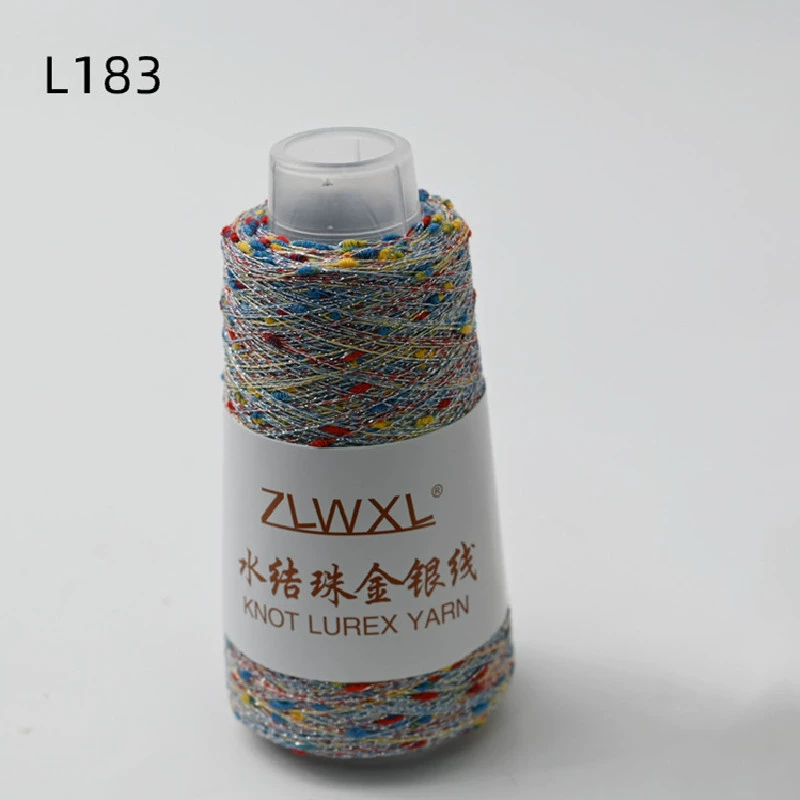 Woven silk threads handmade, 50 gram, gold and silver