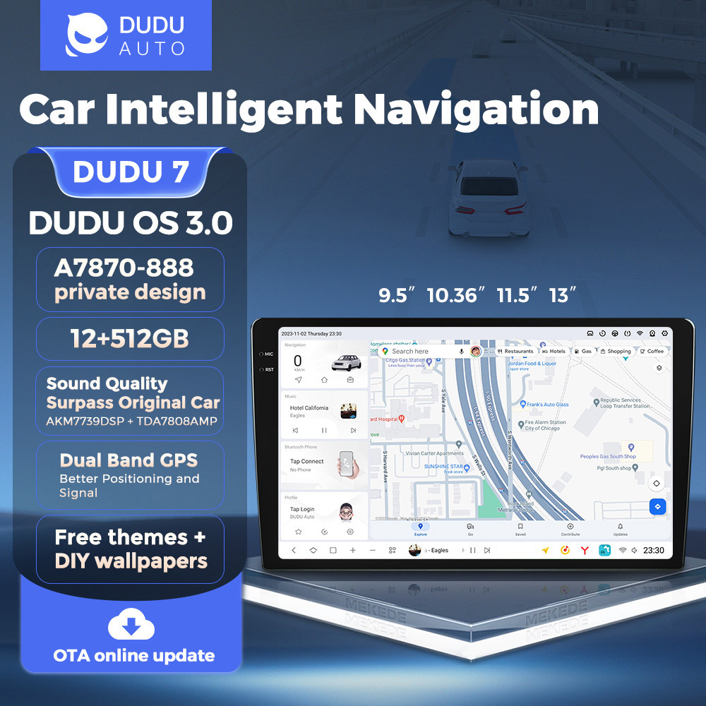 Mekede - Dispositivo de Navegación Inteligente para Automóvil con Pantalla Grande y Control Central Android, Modelo Privado DUDU AUTO, Dispositivo para el Interior del Automóvil