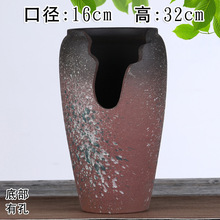 特大号多肉粗陶花盆老桩法师切口创意复古高筒透气植物陶瓷陶罐