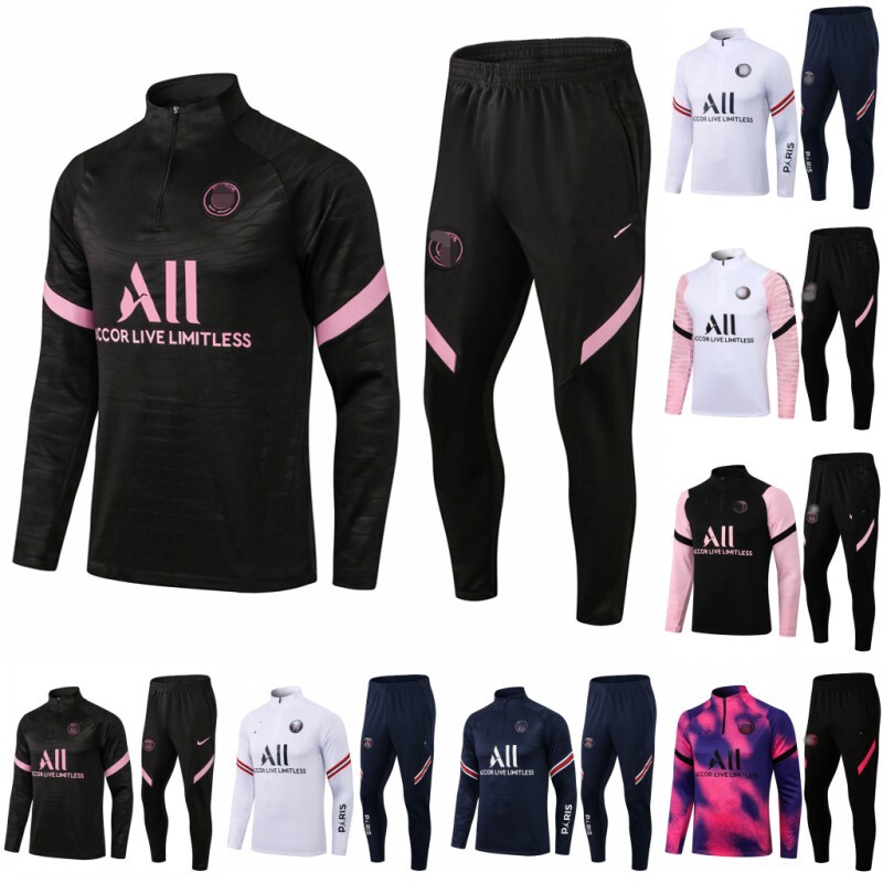 Autumn and Winter 2122 Paris Football Suit Long Sleeve Training Suit Inter Adult Half Zipper Training Suit Football Training Suit