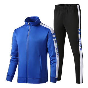 Sports suit Spring and Autumn Cardigan Jacket Young Couple Running Leisure Sportswear Two-Piece Factory Outlet