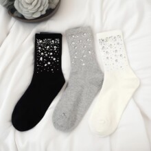 满钻双面水晶袜烫钻重工水钻高品质棉袜女款潮袜装饰袜轻奢欧货