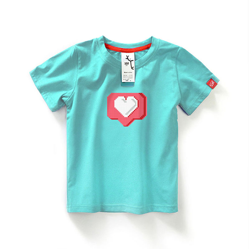 欧美童装儿童T恤2022夏男女童字母短袖宽松打底衫中大童亲子上衣