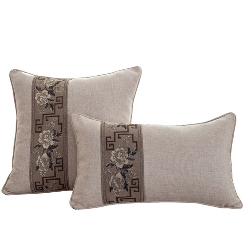 Cross-border hot selling Chinese style cotton and linen pillow Chinese style sofa back cushion office lumbar pillow bedside pillow wholesale dropshipping