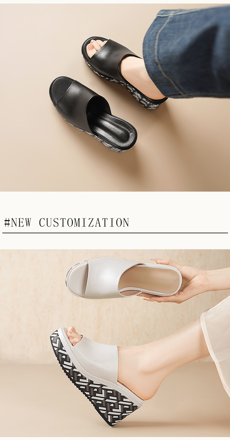 Sandal cao gót nữ hở mũi đế dày 8.5 cm phối màu — đen chi tiết 3